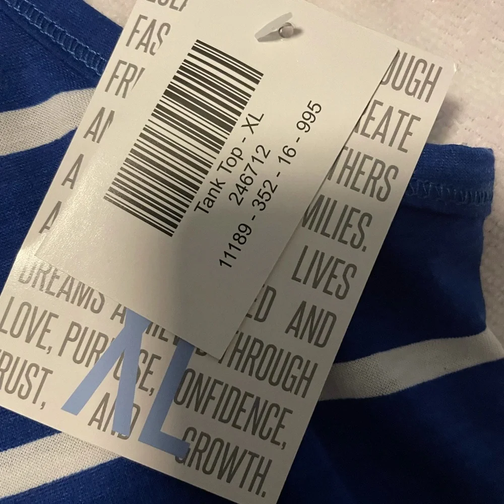 LuLaRoe Navy and White Striped Tank Top - Picture 3 of 3